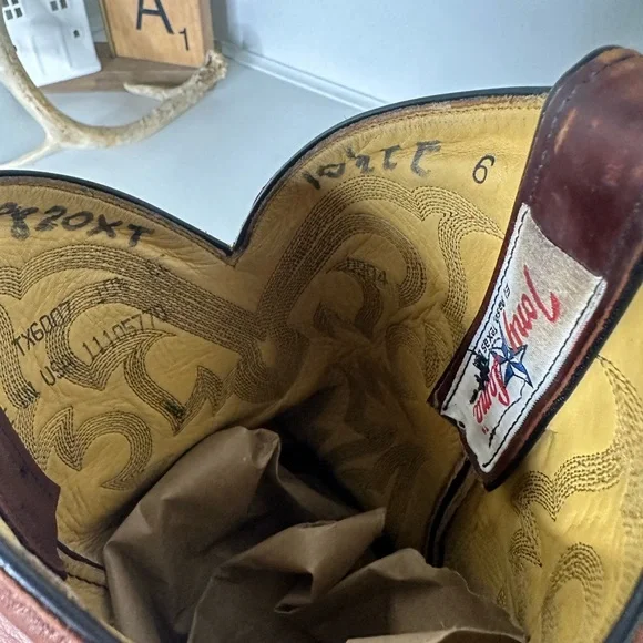 Vintage Tony Lama Two-Tone Cowboy Boots – Black & Cognac – Men’s 10.5 EE (Wide) - Picture 9 of 10